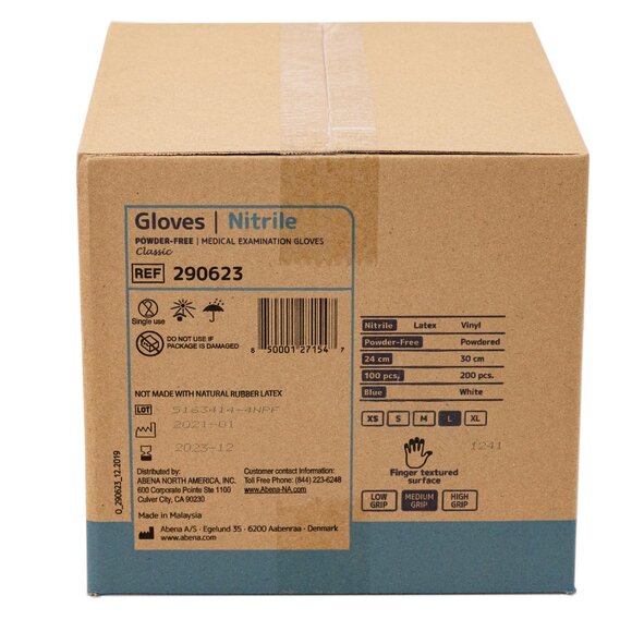 Abena Classic Nitrile Gloves Size L Case (Powder&Latex Free) - Picture 3 of 9